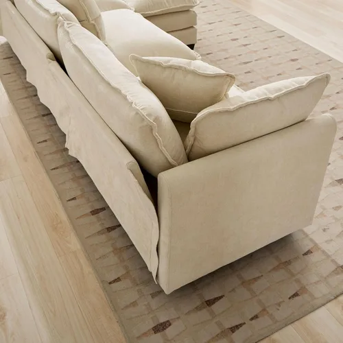 Vista 7 de Sofá Sillones de felpilla transpirable de 150 pulgadas para sala con diseño ergonómico, sofás para sala con modular flexible para espacios de vida