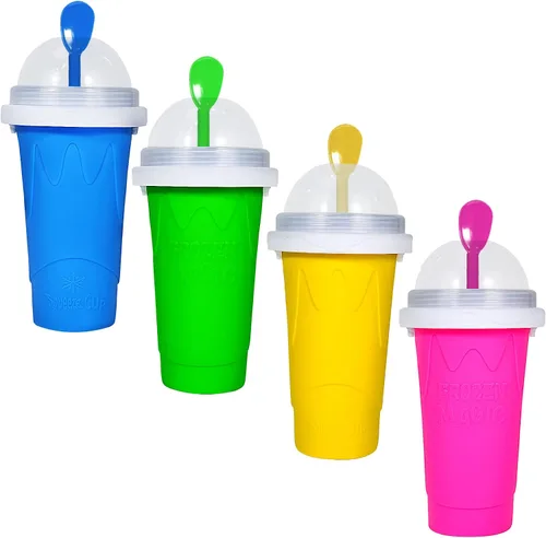 Vista 7 de Color Land Vaso para Granizados, TIK TOK Slushie Maker Cup Frozen Magic Squeeze Cup, taza para hacer helado, cosas geniales de tendencia, artículos