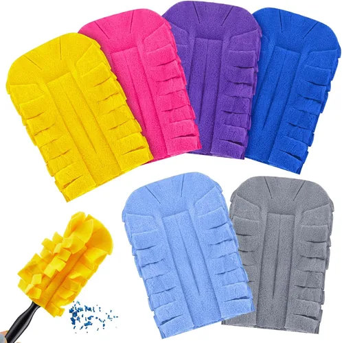 Vista 14 de Zubebe 3 piezas de repuesto de plumero de forro polar reutilizables, plumeros planos de plumas, almohadillas de limpieza lavables para múltiples