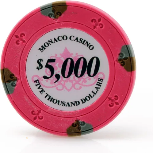 Vista 9 de Versa Games Monaco Casino - Fichas de póquer de arcilla en 0.48 oz - Paquete de 50 - (elegir color)