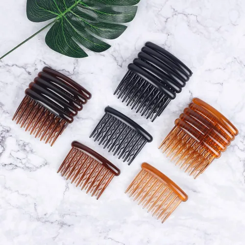 Vista 8 de 18 peines de plástico para dientes de pelo, accesorios para el cabello fino