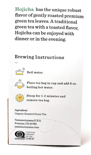 Vista 2 de Yamamotoyama Té verde orgánico Hojicha Premium (paquete de 2, total de 2.4 onzas)