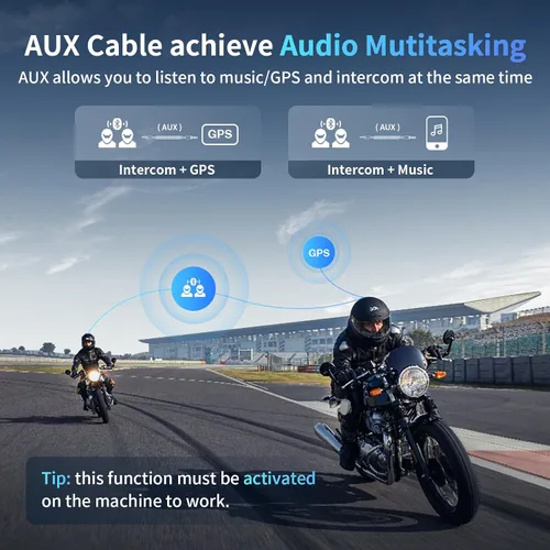 Vista 5 de Fodsports M1-S PLUS - Auriculares Bluetooth para motocicleta con intercambio de música, silencio de micrófono, FM, potente batería de 900 mAh