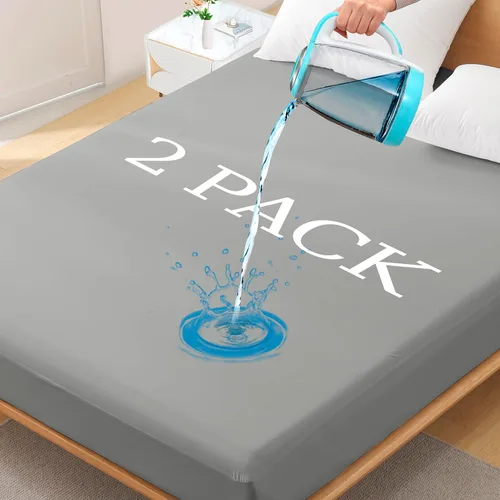 Vista 7 de Protector de colchón impermeable de tamaño individual - Funda ajustada para colchón, silenciosa, transpirable y lavable a máquina con bolsillos