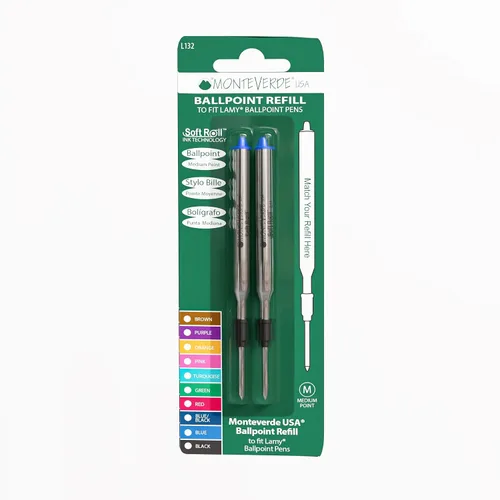 Vista 15 de Monteverde USA Soft - Recambios de bolígrafo para adaptarse a bolígrafos Lamy, tinta negra, punta media, escritura suave y confiable, paquete de 2