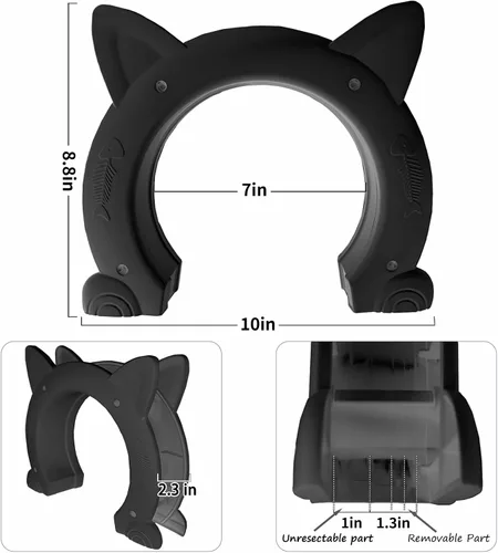 Vista 3 de Fhiny Puerta interior de puerta para gatos, puertas de gatitos de 7 pulgadas de diámetro sin solapa para pared, duradera y fácil de instalar, añade