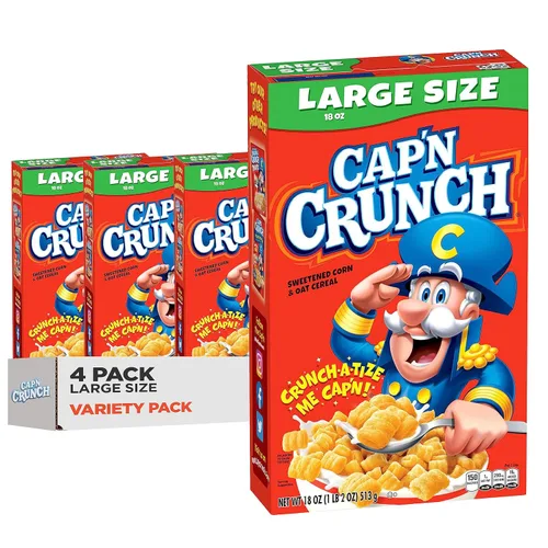 Vista 12 de Cap'n Crunch Cereales, paquete variado de 3 sabores, cajas de tamaño grande, (paquete de 4)