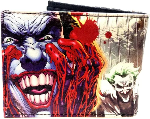 Vista 2 de DC Comics The Joker Sublimated Graphic Print PU PU PU Cartera de cuero para hombre