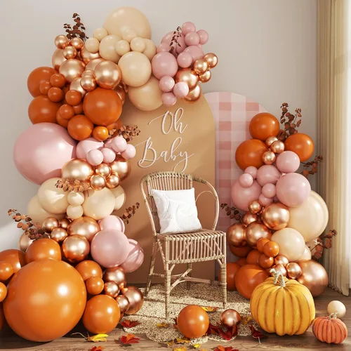Vista 13 de Kit de arco de globos verde salvia azul pastel, 124 piezas de globos macarón amarillo blanco verde para decoraciones de cumpleaños de ganso, género