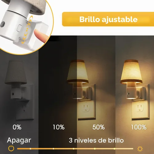 Vista 3 de L LOHAS LED Las luces nocturnas se enchufan a la pared, enchufe en la luz Beige-3000K