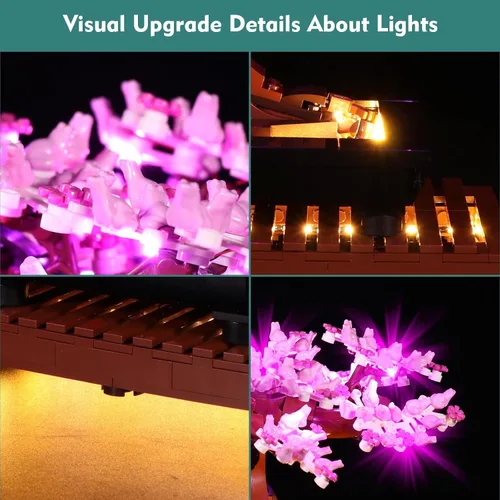 Vista 6 de VONADO Kit de luz LED compatible con LEGO Bonsai Tree 10281, juego de iluminación creativa, accesorios compatibles con LEGO 10281 Bonsai Tree