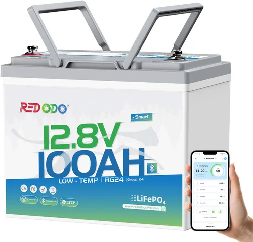 Vista 13 de Redodo Batería de litio LiFePO4 de 12V 20Ah, batería de arranque de 800CCA, batería marina del grupo U1 con BMS incorporado, batería de litio