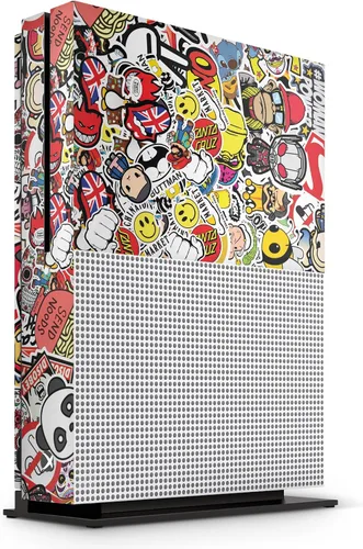 Vista 2 de GNG Stickerbomb Skin Decal Sticker Compatible with Xbox One S Console + 2 Controller Skins