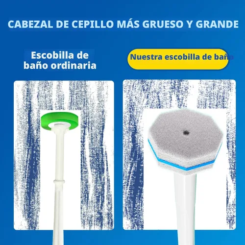 Vista 7 de Sistema de Cepillo de Limpieza Desechable para Inodoro con 50 uds. de Almohadillas de Repuesto Cabezales, Varilla de Limpieza para Inodoro, Kit