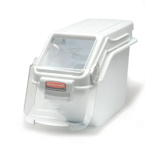 Vista 2 de Rubbermaid Commercial Products ProSave - Contenedor de estante para ingredientes de alimentos con cuchara medidora 100 tazas, blanco