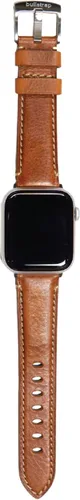 Vista 22 de Bullstrap Correa de reloj de cuero italiano de grano completo para hombre compatible con Apple Watch Series 1-8