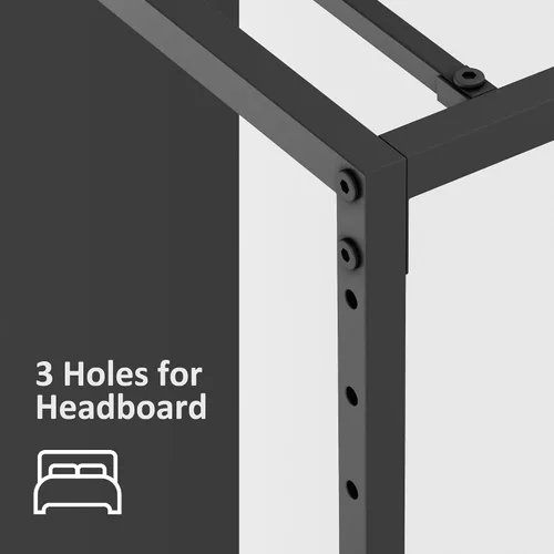 Vista 6 de Alkmaar Base de cama tamaño Queen de 14 pulgadas, plataforma de metal, no necesita somier, base de colchón resistente con soporte de listones