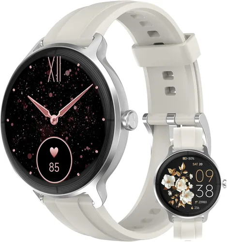 Vista 8 de Relojes inteligentes para mujeres y hombres de 1.27" HD con rastreador de actividad física con monitor de ritmo cardíaco/sueño/pasos/SpO2, reloj