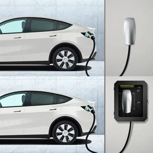 Vista 5 de Caja de carga para Tesla Gen 3, cubierta de cargador de pared al aire libre para accesorios Tesla, conector de pared a prueba de lluvia a prueba