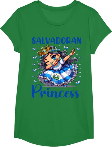 Vista 46 de Camiseta de princesa salvadoreña dabbing para niñas y niños