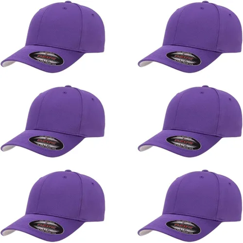 Vista 20 de Gorra de béisbol Flexfit Wooly Combed Premium de 6 paneles estructurada Ajuste elástico Paquete al por mayor disponible Negro