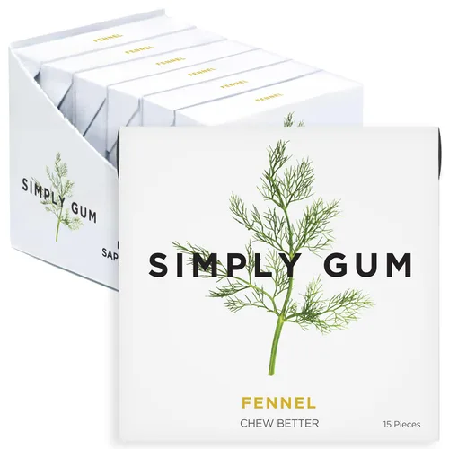 Vista 21 de SIMPLY Gum Canela, goma de mascar natural sin plástico, paquete de 6 (90 piezas) Vegano, Kosher, sin OGM, sin aspartamo y sin sorbitol