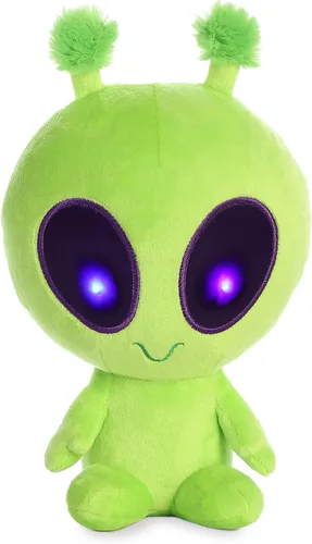 Vista 9 de Aurora® Interstellar Galactic Cuties™ Peluche de Alien Nebula que se Ilumina - Compañeros Cósmicos - Diversión Iluminada - Azul 8 Pulgadas