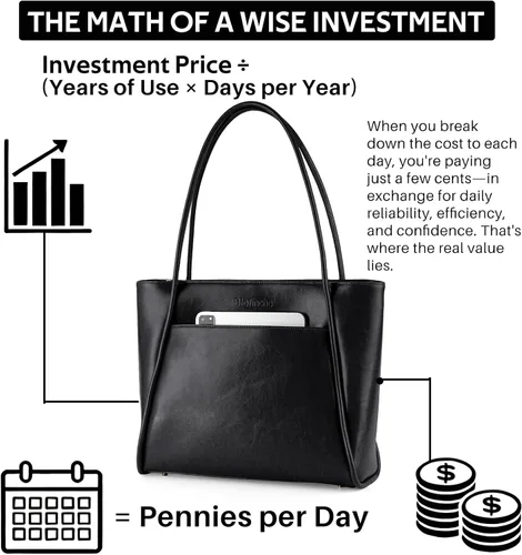 Vista 6 de Blofinche Carteras de Cuero Genuino para Mujeres Bolso Tote Grande de Hombro Bolso Vintage Real Grace para Trabajo Damas Laptop Viaje