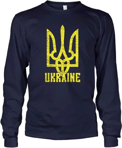 Vista 6 de Cybertela Camiseta de manga larga con escudo de armas de Ucrania para hombre
