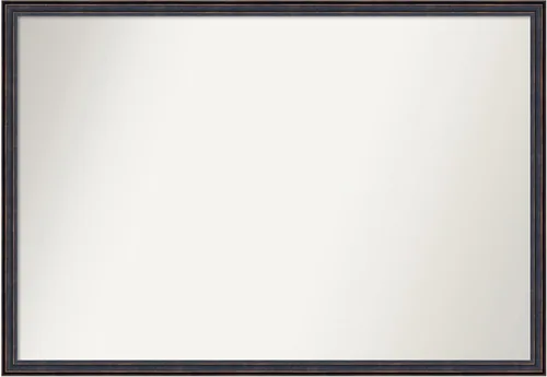 Vista 91 de Amanti Art Espejo de baño de bronce para sobre el fregadero, 25 x 26 pulgadas, espejo rectangular de bronce oscuro, marco de madera tradicional
