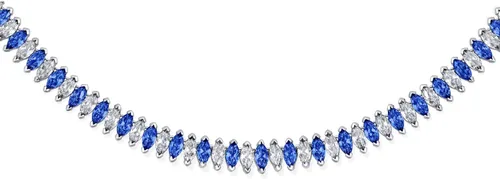 Vista 2 de Vintage Art Deco Fiesta Día Festivo Nupcial Azul Claro Blanco Circonita Cúbica Simulada Piedra Piedra Piedra de imitación AAA CZ Formal Declaración