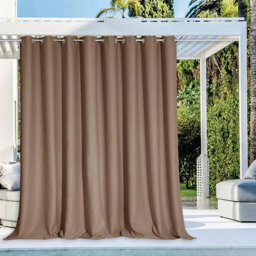 Vista 23 de NICETOWN Cortina para Exteriores para Patio Impermeable de 84 Pulgadas de Ancho, Aislamiento Térmico con Ojales Antioxidantes Bloqueo UV Cortina