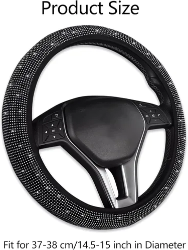 Vista 6 de Funda de volante brillante con diamantes y 2.75 pulgadas de posavasos para portavasos, accesorios interiores de automóviles, SUV para mujeres