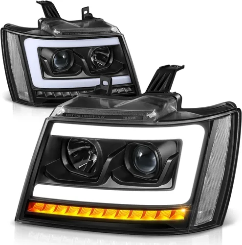 Vista 11 de Auto Dynasty - Juego de faros delanteros LED DRL compatible con 2007-2014 Chevy Tahoe Suburban Avalanche, lámparas de proyector para lado