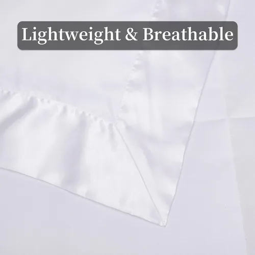Vista 6 de HOMBYS Manta de plumón alternativo tamaño King de 120 x 120 pulgadas para todas las estaciones, manta de cama blanca acolchada ligera con ribete