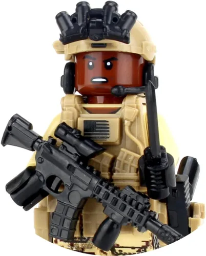 Vista 3 de Battle Brick Minifigura personalizada de soldado de las fuerzas especiales afroamericanas Accesorios fabricados en los Estados Unidos Minifig