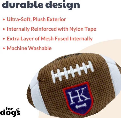 Vista 2 de Huxley & Kent Paquete para perros Pajarita grande de fútbol HK y fútbol grande Juguete de peluche para perros y collar de gancho y bucle