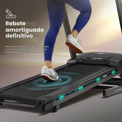 Vista 2 de Sunny Health & Fitness Folding Treadmill with 12% Auto Incline & Bluetooth