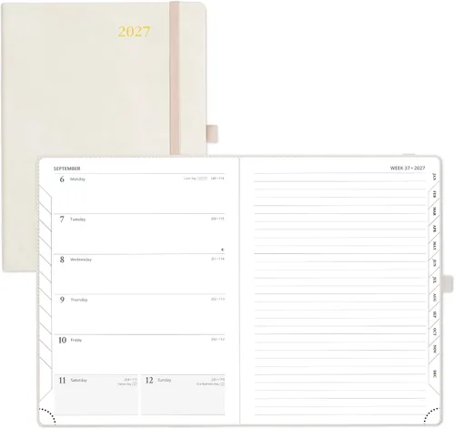 Vista 16 de POPRUN Agenda semanal y mensual 2027, libro de citas grande de 8.5 x 10.5 Verde oliva