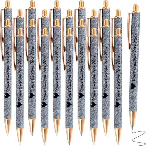 Vista 67 de Hasta 100 bolígrafos personalizados a granel con nombre, bolígrafo con purpurina personalizable, logotipo de negocios, mensaje de texto, regalo
