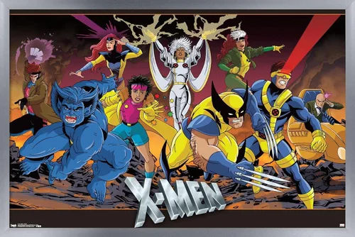 Vista 12 de Trends International Marvel Comics - Póster de pared de grupo de The X-Men, 14.725 x 22.375 pulgadas, versión enmarcada de madera de granero