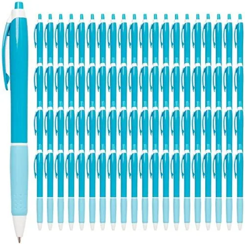 Vista 7 de Simply Genius Bolígrafos retráctiles, paquete de 100 unidades, tinta negra, gris y negro, punta media de 0.039 pulgadas, bolígrafos a granel