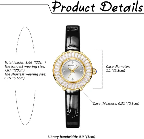 Vista 7 de Avaner Reloj de cara pequeña para mujer, reloj de cuero ultra delgado, reloj de pulsera de cuarzo analógico, reloj de vestir elegante para mujer
