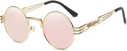Vista 24 de Dollger Gafas de sol redondas Steampunk con marco de metal