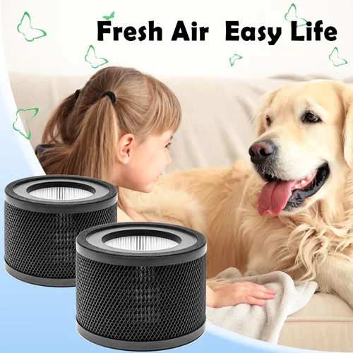 Vista 4 de TT-AP001 - Filtro de repuesto True HEPA, compatible con TaoTronics TT-AP001 y VAVA VA-EE014 purificador de aire, filtro HEPA verdadero H13 y filtro