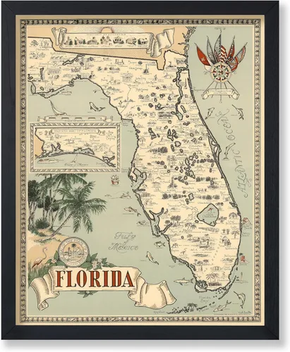 Vista 9 de Poster Master Póster retro de viaje con mapa monumental vintage de Florencia, arte italiano, gran regalo para hombres, mujeres, amantes