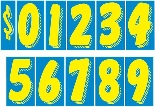 Vista 10 de EZ Line Calcomanías de vinilo para parabrisas de automóviles, calcomanías de números grandes, 13 docenas de suministros para concesionarios