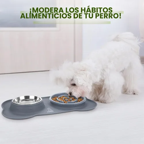 Vista 9 de Pecute Comedero Lento para Perros para Ralentizar la Alimentación, Tazón para Perros con Alimentador Lento sin Derrame con Alfombrilla de Silicona