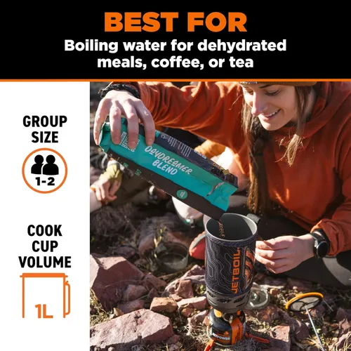 Vista 3 de Jetboil Flash Java - Estufa portátil de hervir rápido y prensa de café para acampar y mochileros, encendido automático de 1 paso, quemador