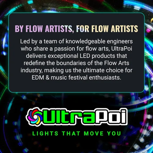 Vista 9 de UltraPoi Barra luminosa LED ultraligera (individual) - Rainbow LED para Poi Raves y conciertos
